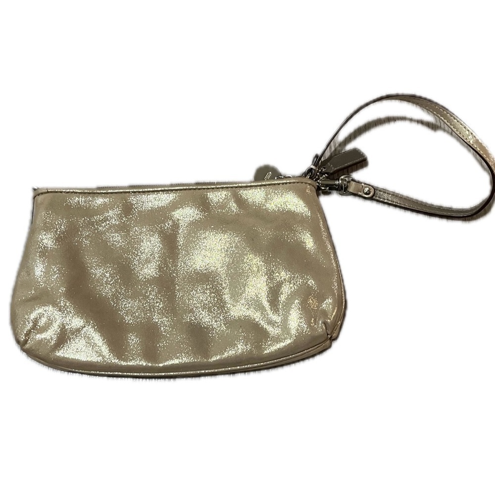 Coach Gold Suede Convertible Wristlet Purse - Picture 9 of 9